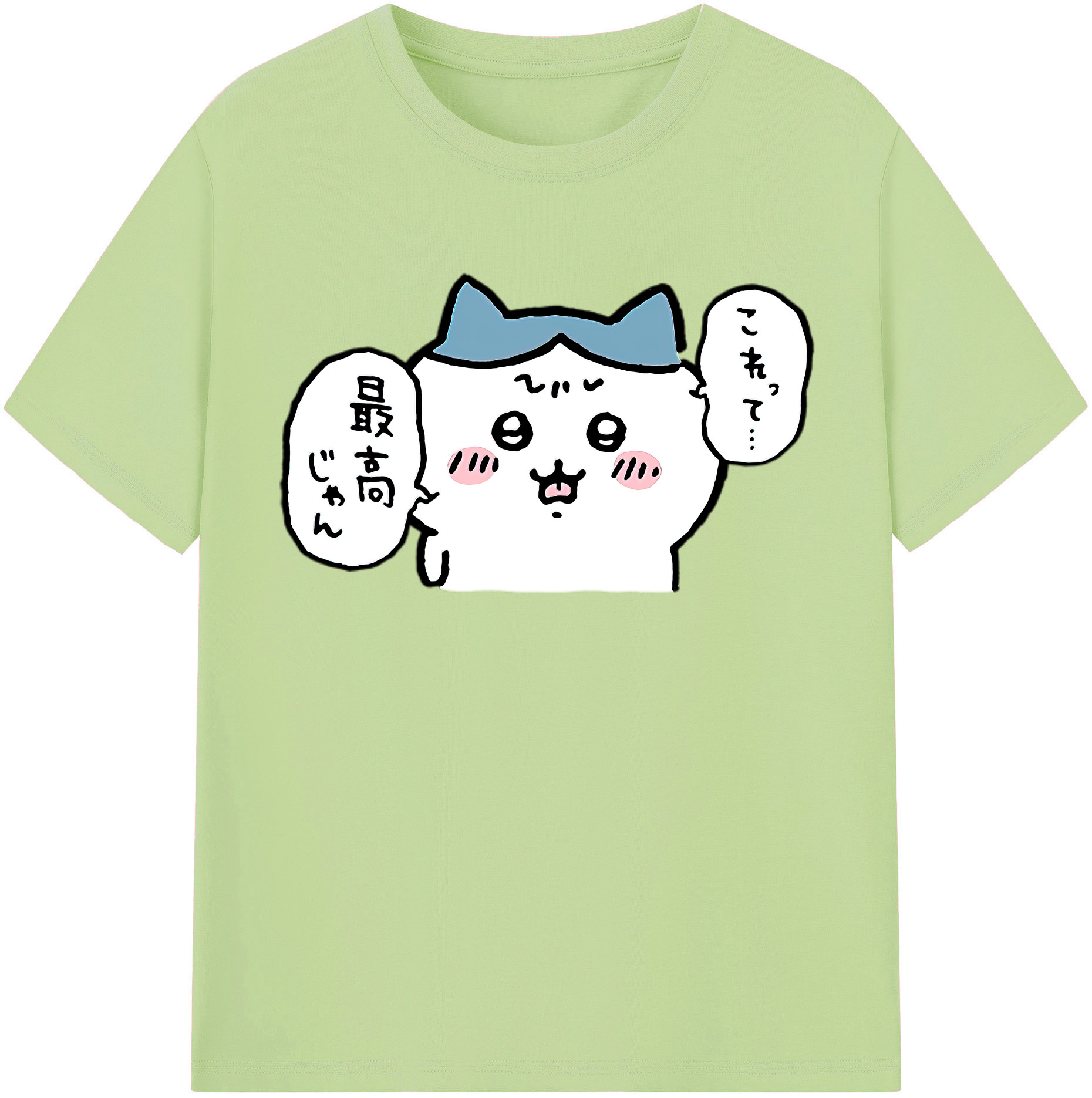 （画像用） ちいかわ ハチワレ Chii-kawa hachiware 綿100％半袖Tシャツ（フロントプリント）